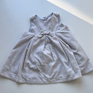 Janie and Jack Gray Dress and Pink Polkadot with Bow